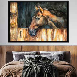 Horse in the Stable - NicheCanvas