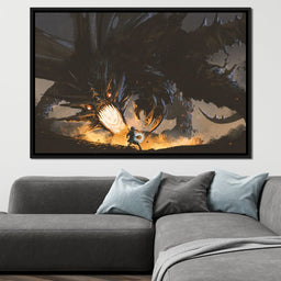 Dark Dragon Clash - NicheCanvas