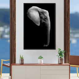 Black and White Elephant Head - NicheCanvas