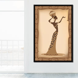 Traditional African Woman With Leopard Dress - NicheCanvas