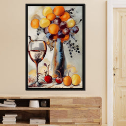 Abstract Wine & Flowers 03 - NicheCanvas