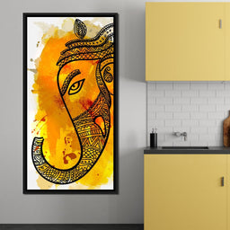 Lord Ganesha in Yellow - NicheCanvas