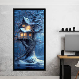 Winter Tree House - TooplesArt - NicheCanvas