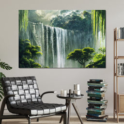 Waterfall in the Jungle - NicheCanvas