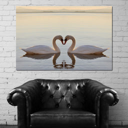 Swans On The Lake - NicheCanvas