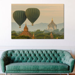 Hot Air Balloon over The Ancient Temples of Bagan - NicheCanvas