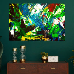 Abstract Emerald Splash - NicheCanvas