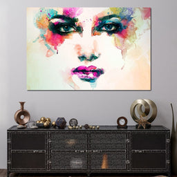 Watercolor Abstract Woman Portrait - NicheCanvas