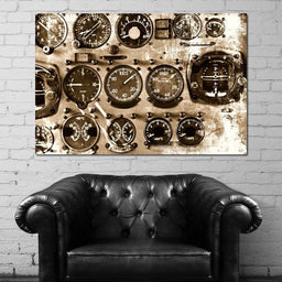 Retro Airplane Instruments - NicheCanvas