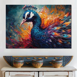 Vibrant Peacock - NicheCanvas