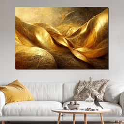 Abstract Golden Swirl - NicheCanvas