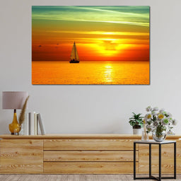 Sailing Boat Sunset - NicheCanvas