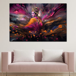 Blissful Krishna - NicheCanvas