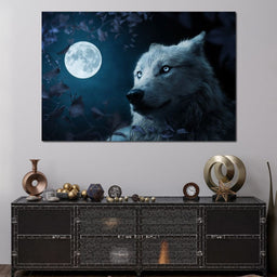 Wolf Full Moon - Milos Karanovic - NicheCanvas
