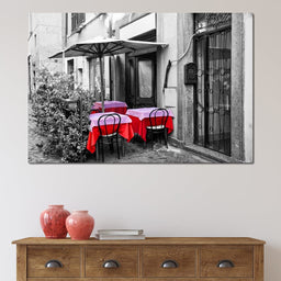 Red Tables In Rome - NicheCanvas