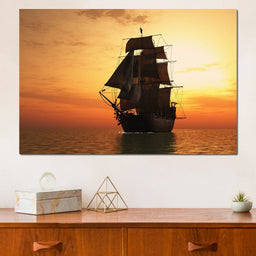 Old Ship At Sea | NicheCanvas