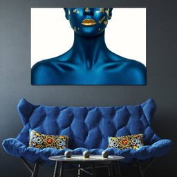 Blue Body Paint - NicheCanvas