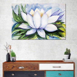 White Lotus Flower - NicheCanvas