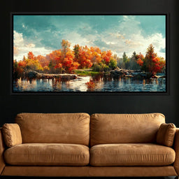 Lakefall Landscape - NicheCanvas