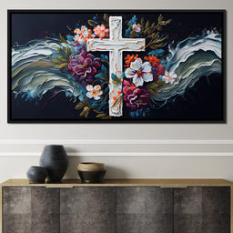 Floral Cross 05 - Neal Hackett  - NicheCanvas