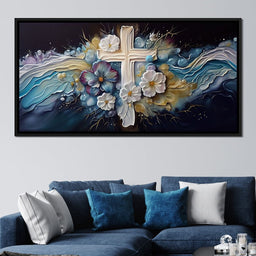 Floral Cross 03 - Neal Hackett  - NicheCanvas