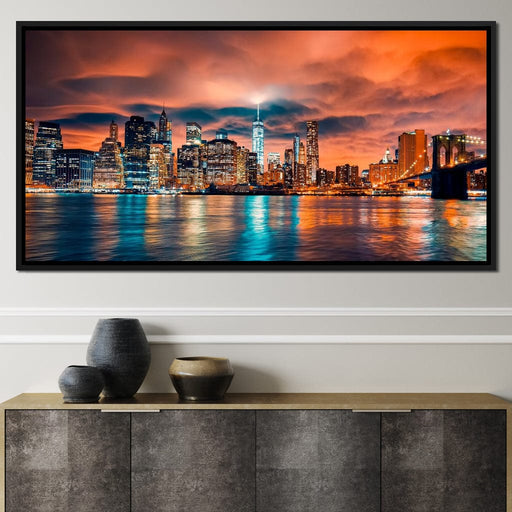 Red Clouds Over New York City Canvas Print