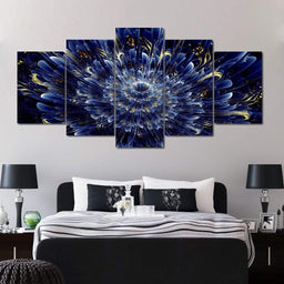 Infinite Blue Flower Multi Panel Canvas Wall Art - NicheCanvas