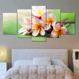 Tropical Spa Flower Multi Panel Canvas Wall Art - NicheCanvas