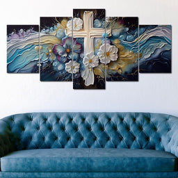 Floral Cross 03 - Neal Hackett  - NicheCanvas