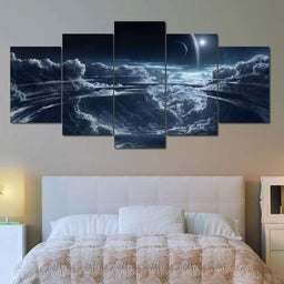 Space View Multi Panel Canvas Wall Art - NicheCanvas