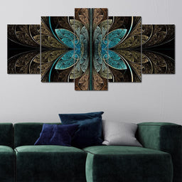 Multicolored Symmetrical Fractal Pattern - NicheCanvas