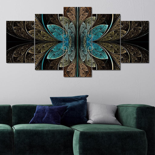 Multicolored Symmetrical Fractal Pattern Canvas Print