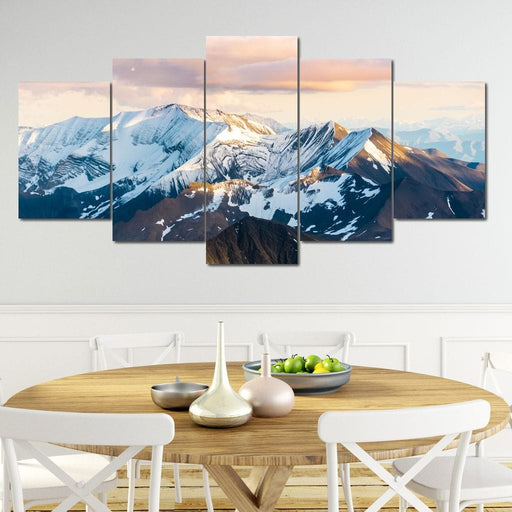 Alaskan Mountains - Lucas Moore - Canvas Print - beautiful 5 panel wall art of the mountain landscape - this stunning art print is perfect for adding an eye-catching accent to your home | NicheCanvas