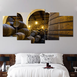 Aging Wine Multi Panel Canvas Wall Art - NicheCanvas