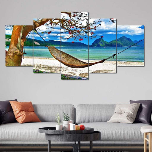 Hammock Beach - Canvas Print - astonishing view of a tropical calm beach wall art - this home decor will surely make you feel like you're on vacation | NicheCanvas