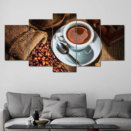 Dark Coffee Multi Panel Canvas Wall Art - NicheCanvas