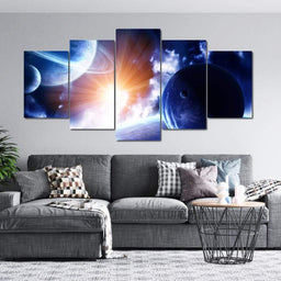 Space Flare Multi Panel Canvas Wall Art - NicheCanvas