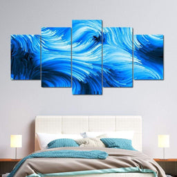 Blue Motion Multi Panel Canvas Wall Art - NicheCanvas