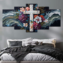 Floral Cross 05 - Neal Hackett  - NicheCanvas