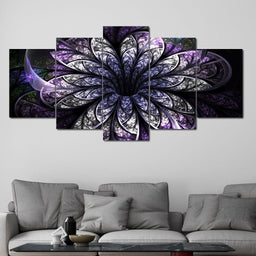 Dark Purple Fractal Flower | NicheCanvas