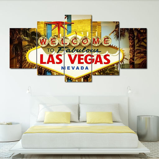 Welcome To Fabulous Las Vegas - Canvas Print - vintage wall art featuring the Las Vegas sign - this beautiful wall decor will take you straight to the city | NicheCanvas