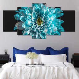 Light Blue Flower Multi Panel Canvas Wall Art - NicheCanvas