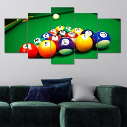 Billiard Balls Multi Panel Canvas Wall Art - NicheCanvas