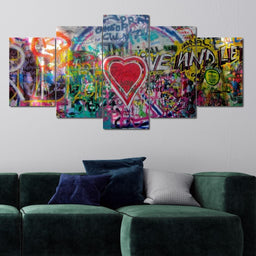 John Lennon Wall in Prague Multi Panel Canvas Wall Art - NicheCanvas