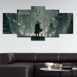 Sin City Detective Multi Panel Canvas Wall Art - NicheCanvas