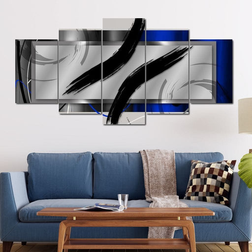 Abstract Rectangle Blue - Mateo - Canvas Print - stunning abstract wall decor of modern art pattern - this beautiful painting is the perfect addition to your bedroom | NicheCanvas