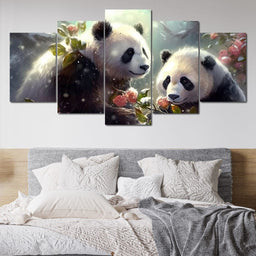 Winter Pandas - Neal Hackett - NicheCanvas