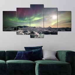 Arctic Winter Landscape Multi Panel Canvas Wall Art - NicheCanvas