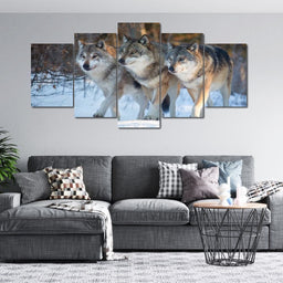 The Wolf Pack Multi Panel Canvas Wall Art - NicheCanvas