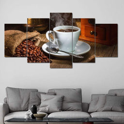 Rich Coffee Multi Panel Canvas Wall Art - NicheCanvas